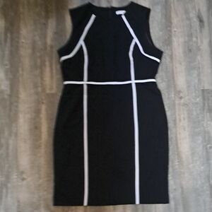 Calvin Klein Black Dress with White Trim